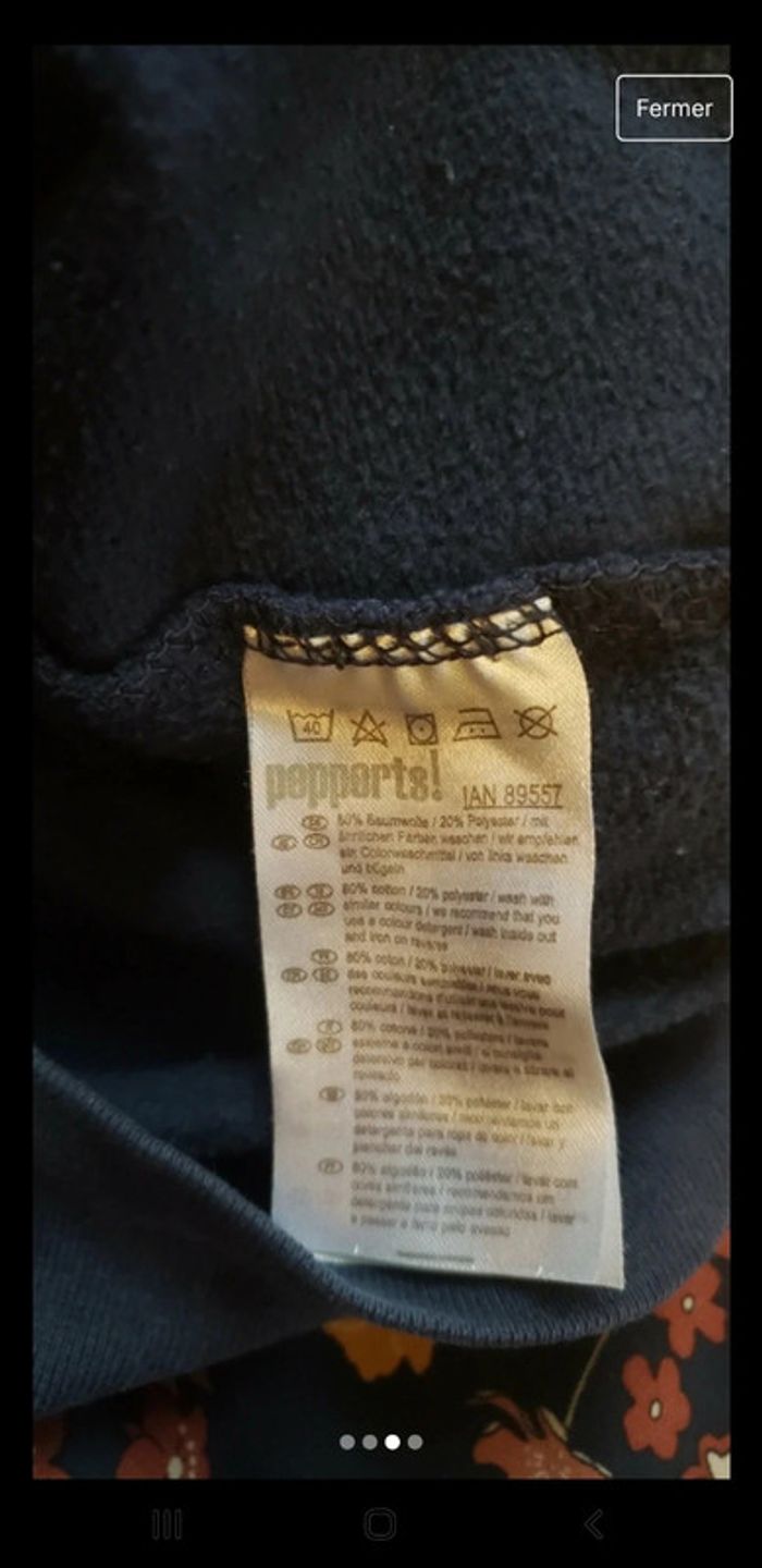 Sweat à capuche garçon marine pepperts 10 11 ans - photo numéro 3