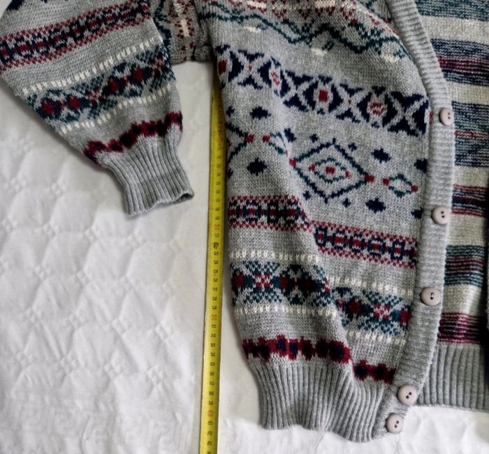 Gilet Homme C&a Gris Vintage Scandinave Cardigan taille L décontracté - photo numéro 5