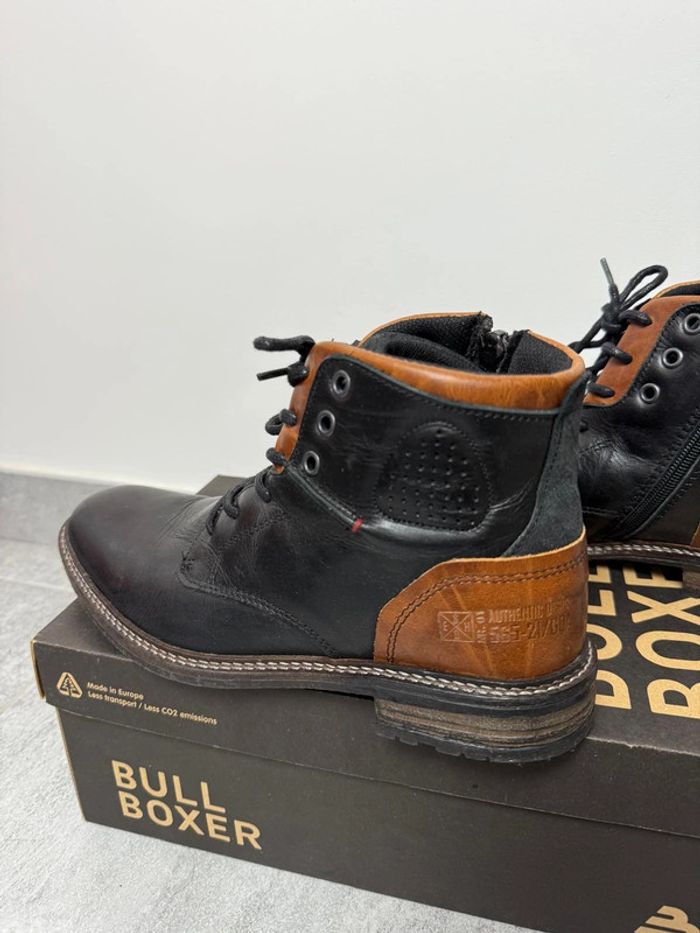Bottines Bullboxer homme noires et cognac taille 40 super état - photo numéro 3
