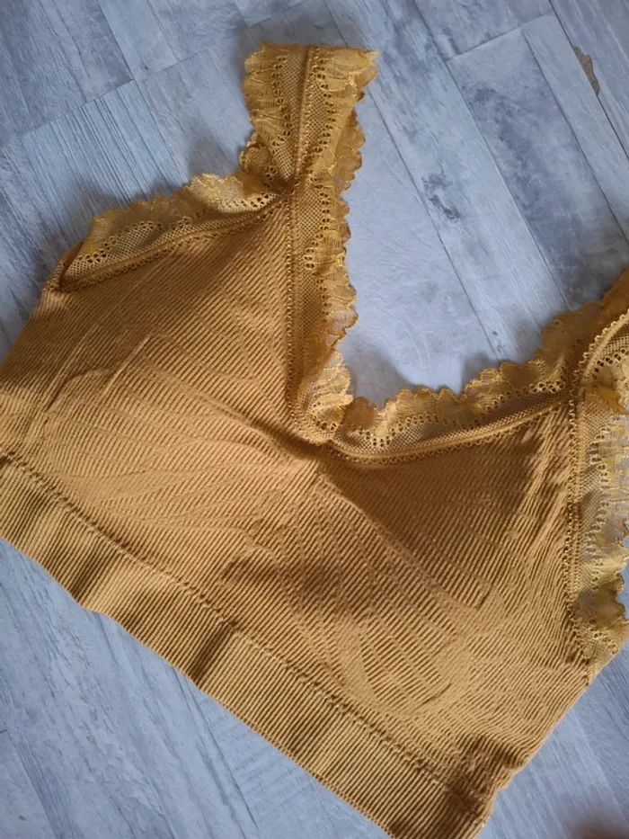 Set brassière beige et moutarde - photo numéro 4
