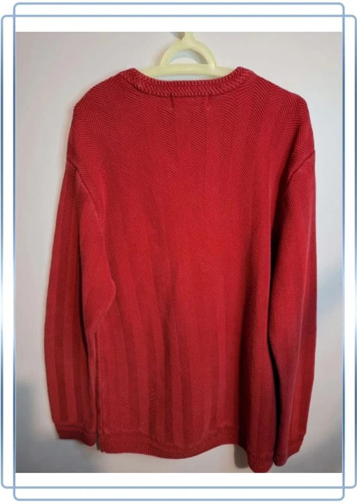 Pull / crewneck chaps by Ralph Lauren vintage rouge - taille XL / homme - col rond (117) - photo numéro 8