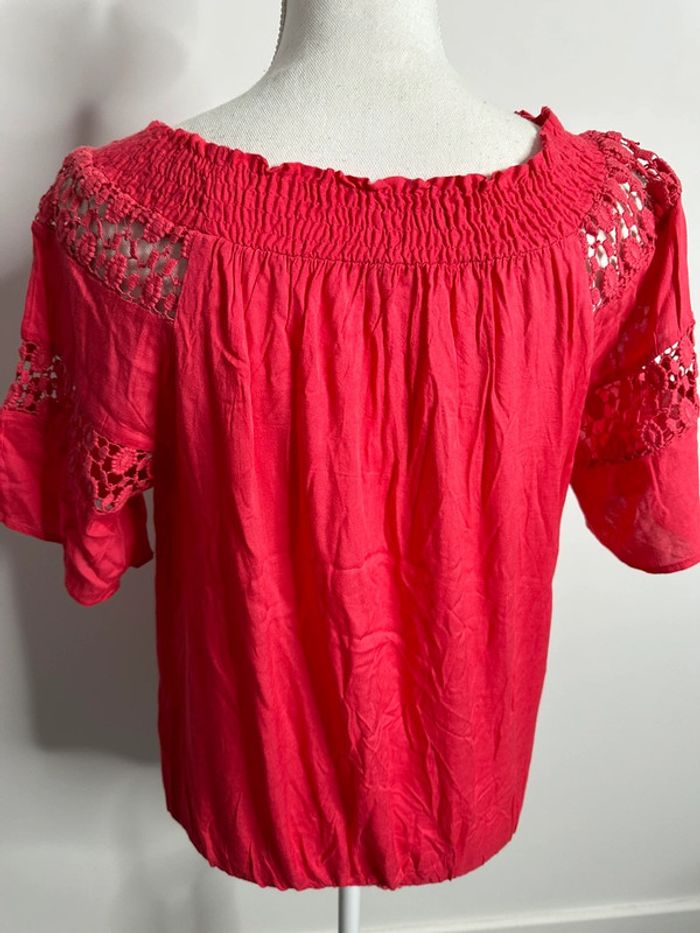 Blouse en dentelle rose fuchsia Blancheporte T38/40 M/L - photo numéro 6