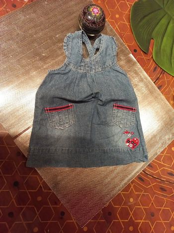 Belle robe effet jean en coton de 6 à 12 mois