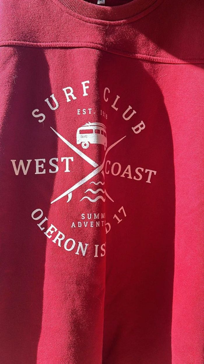 Sweat rouge surf club Oleron XL - photo numéro 5