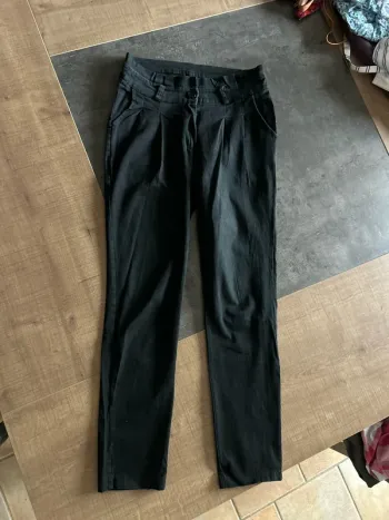 Pantalon chino femme noir, taille S