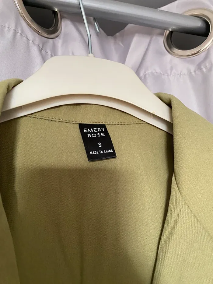 Veste blazer sans manches vert kaki - photo numéro 2