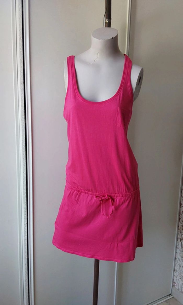Robe rose d été coton modal T 40