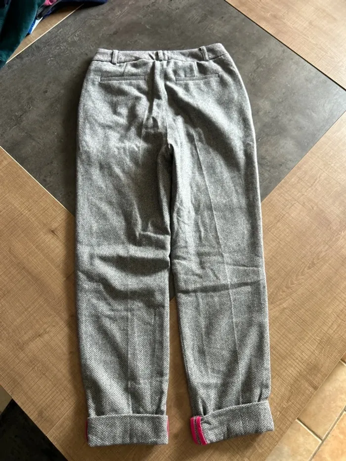 Pantalon en laine motif chevron femme, gris taille 34 la redoute - photo numéro 4