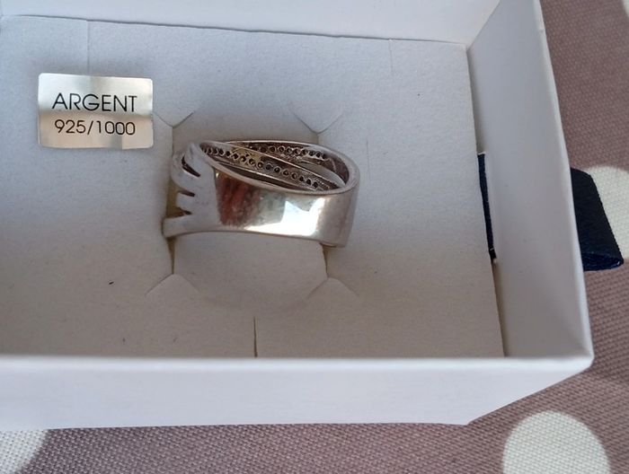 Bague argent 925 multi-anneaux sertis oxydes – EDORA - photo numéro 5