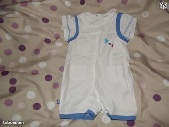 Combishort 2 en 1 garçon, Obaibi, taille 1 mois
