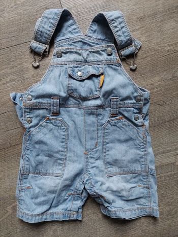 Salopette combi short 6mois jean obaibi