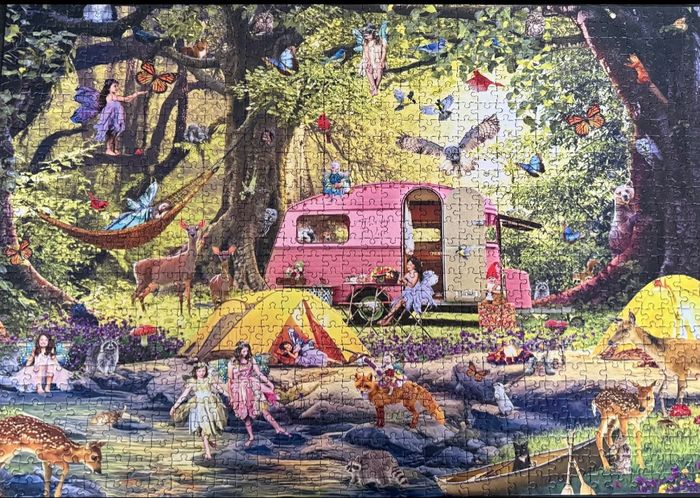 Puzzle 🧩 COMPLET de 1000 pièces TRÈS BON ÉTAT scène d’animaux en forêt