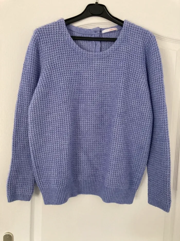 Pull violet/bleu
