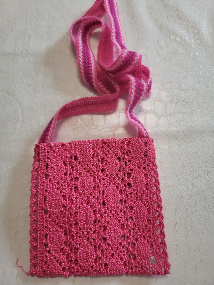 Sac rose crochet - photo numéro 3