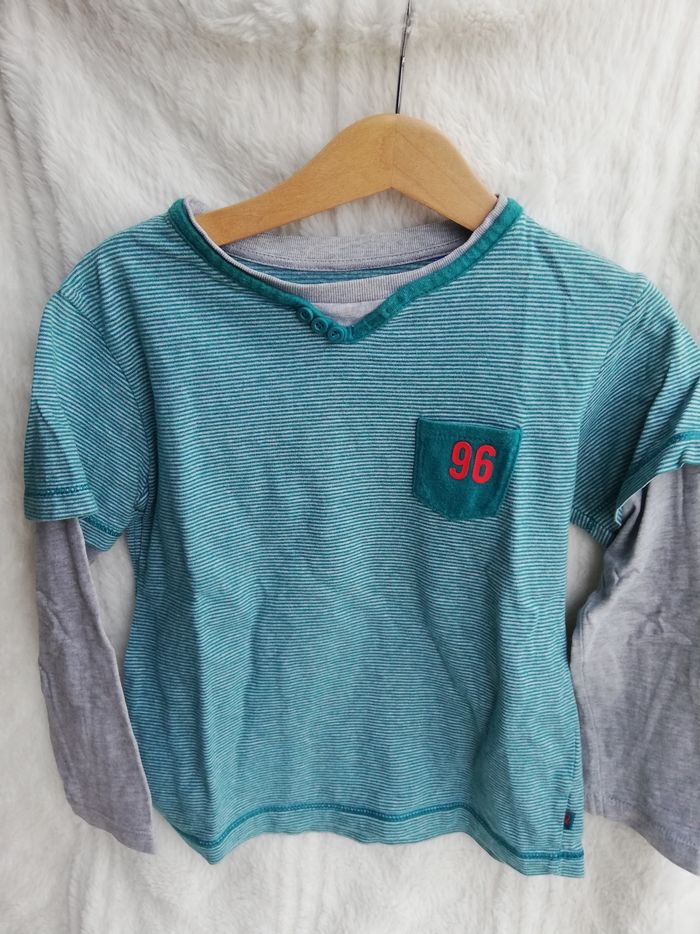 Tee shirt ML effet 2 en 1 okaidi 6 ans