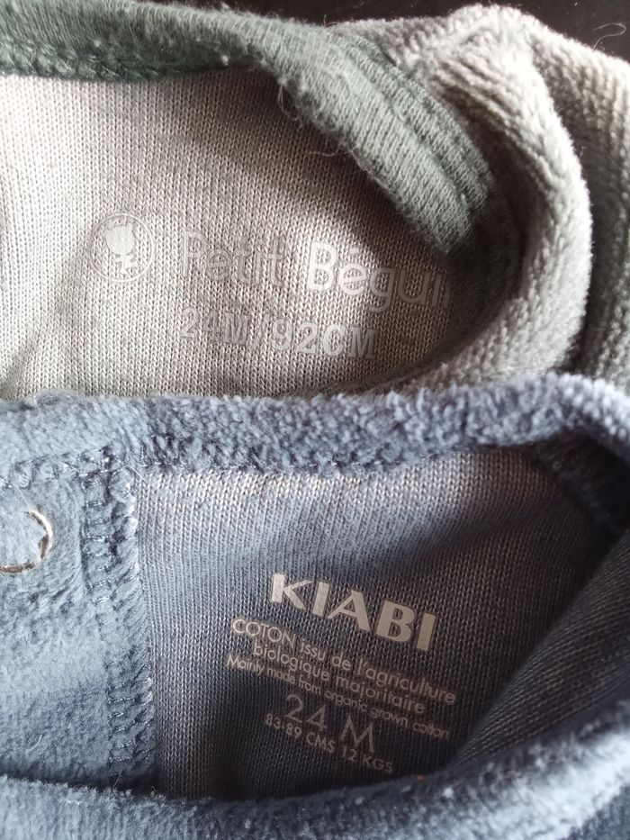 Lot de 2 pyjamas hiver polaire garçon 24 mois, 2 ans, Kiabi, petit béguin, bleu,gris, 1 pièce - photo numéro 3