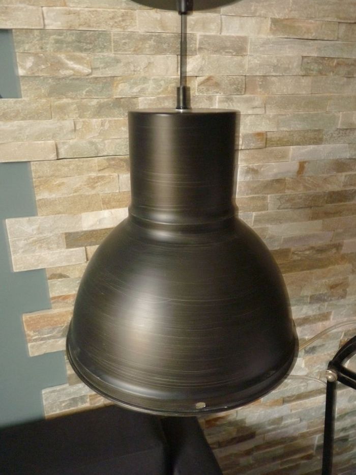 Lustre Maison du Monde metal industriel style usine luminaire TBE