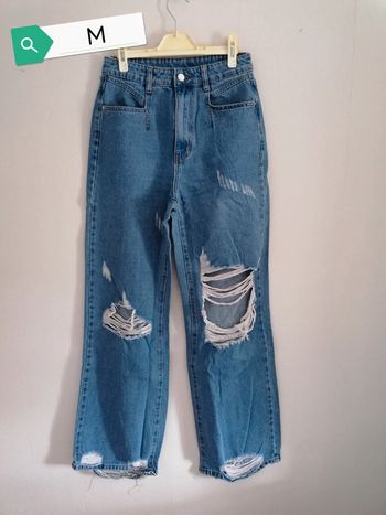 Jeans évasé déchiré jambes larges Shein M