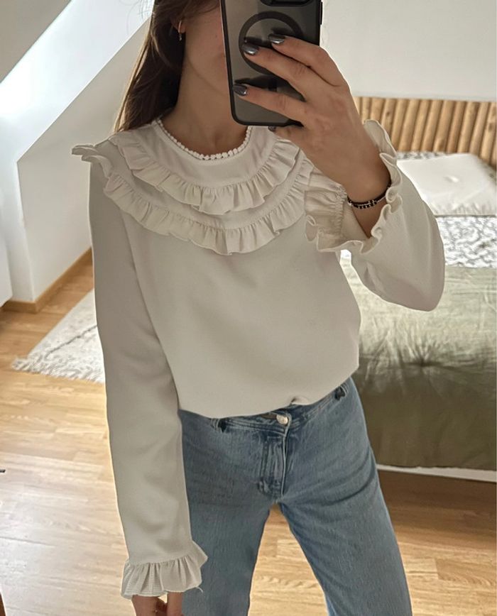 Blouse Saaj blanche détail volants 🐚 - photo numéro 6