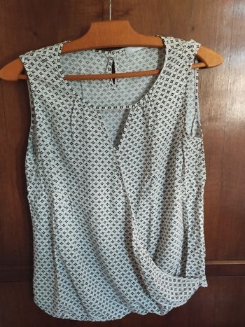 ♢ Blouse - blanche et noir sans manche - Taille 38 - Promod ♢