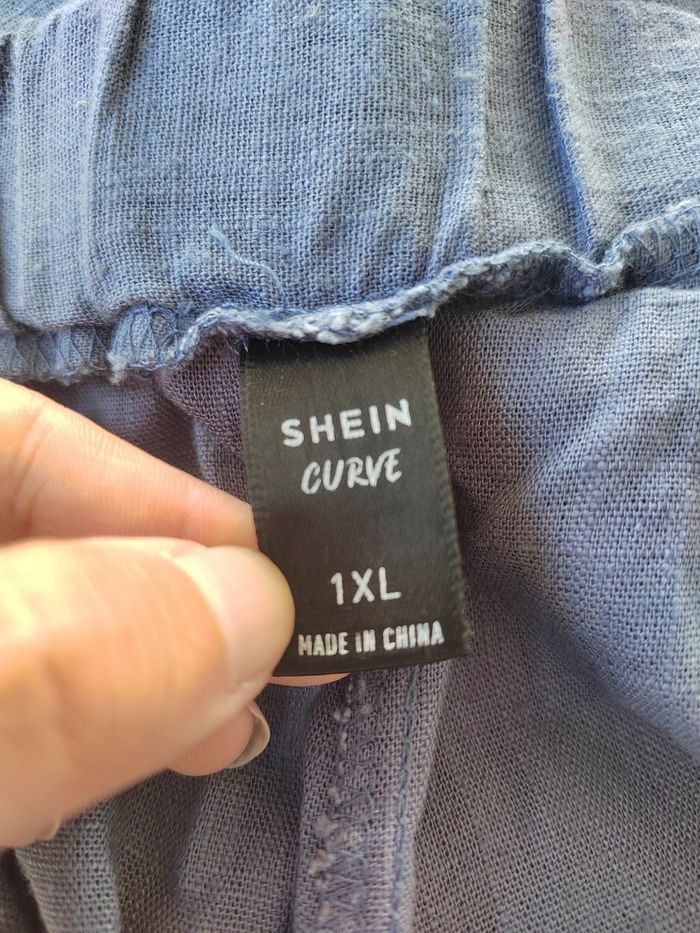 Pantalon taille haute fluide bleu 1XL – Shein curve – Bon état taille 46 - photo numéro 6