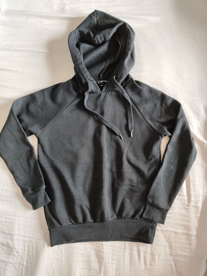 sweat à capuche noir imprimé- taille XXS - photo numéro 4