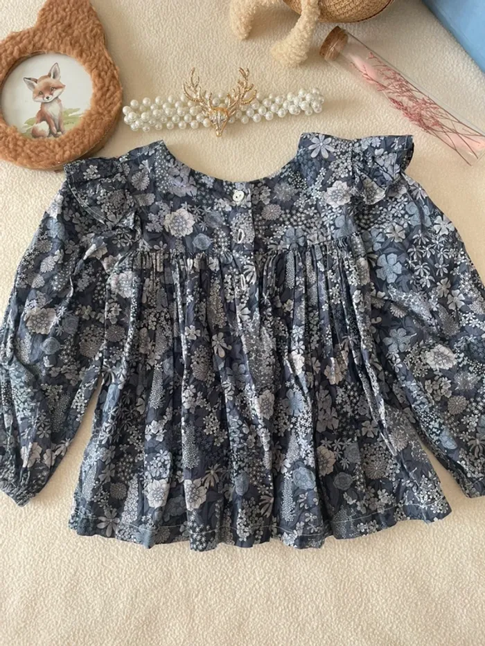 🌟 Blouse Liberty Ciara métallisée – Taille 24 mois – Création française 🌟 - photo numéro 4