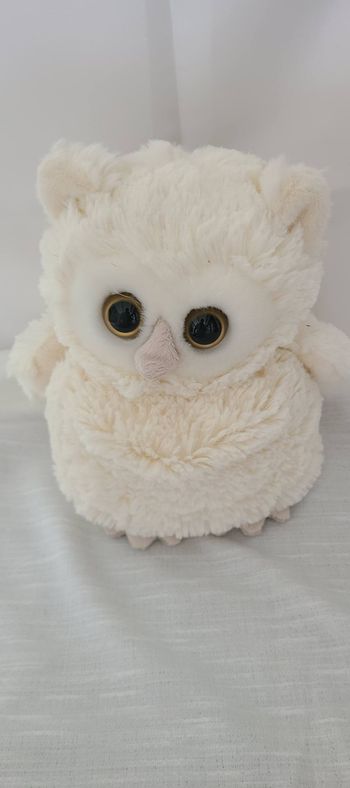 Peluche hibou BUKOWSKI chouette beige et taupe