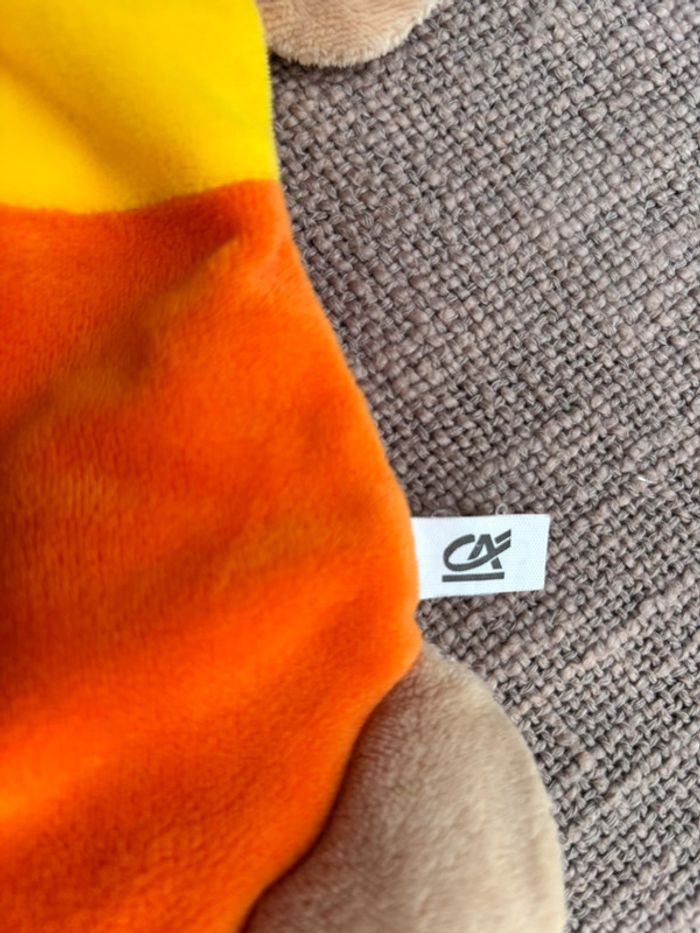 Doudou chien orange et jaune - photo numéro 2