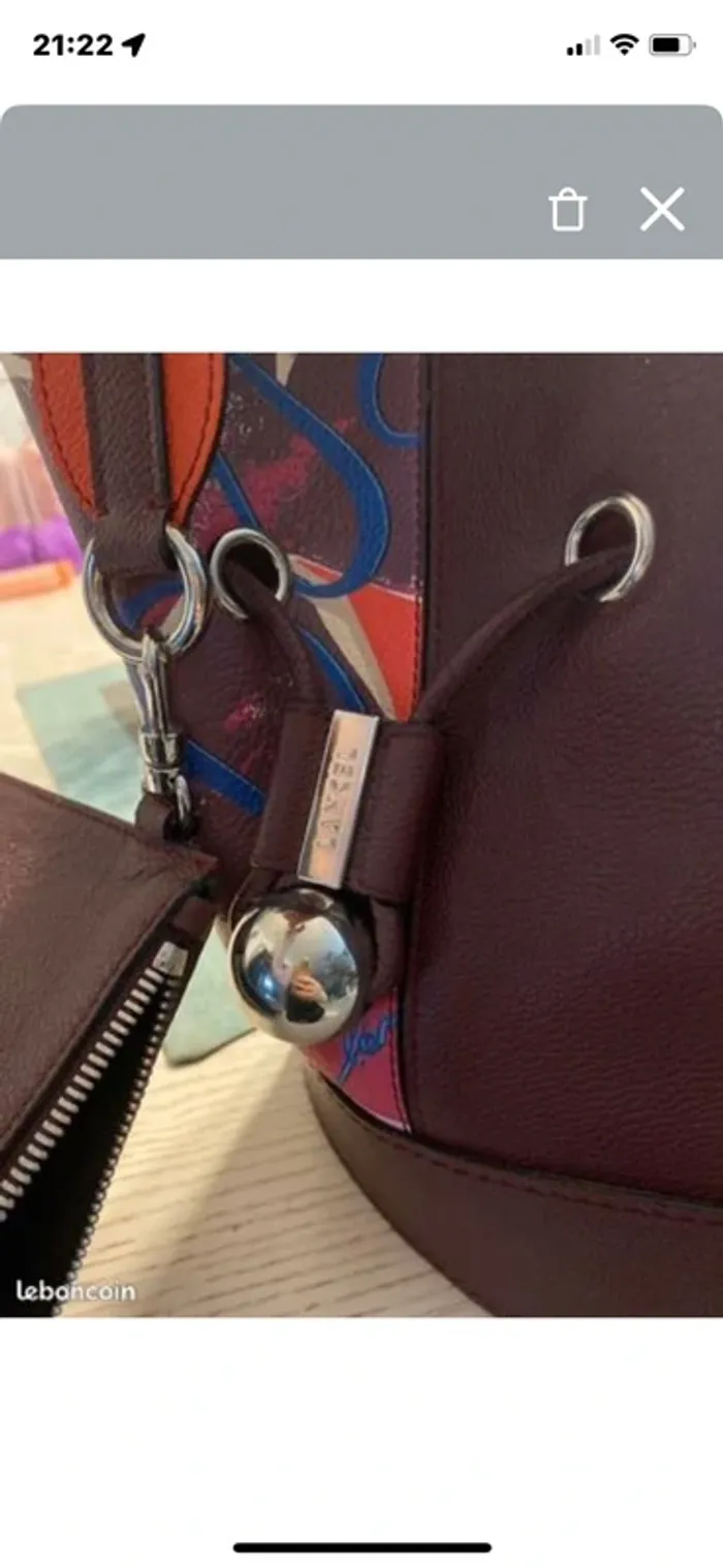 superbe sac seau LANCEL modèle cherry - photo numéro 6