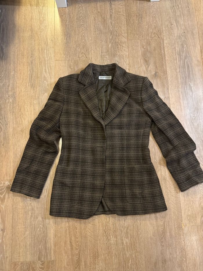 Blazer Emporio Armani à carreaux – veste tailleur chic vintage