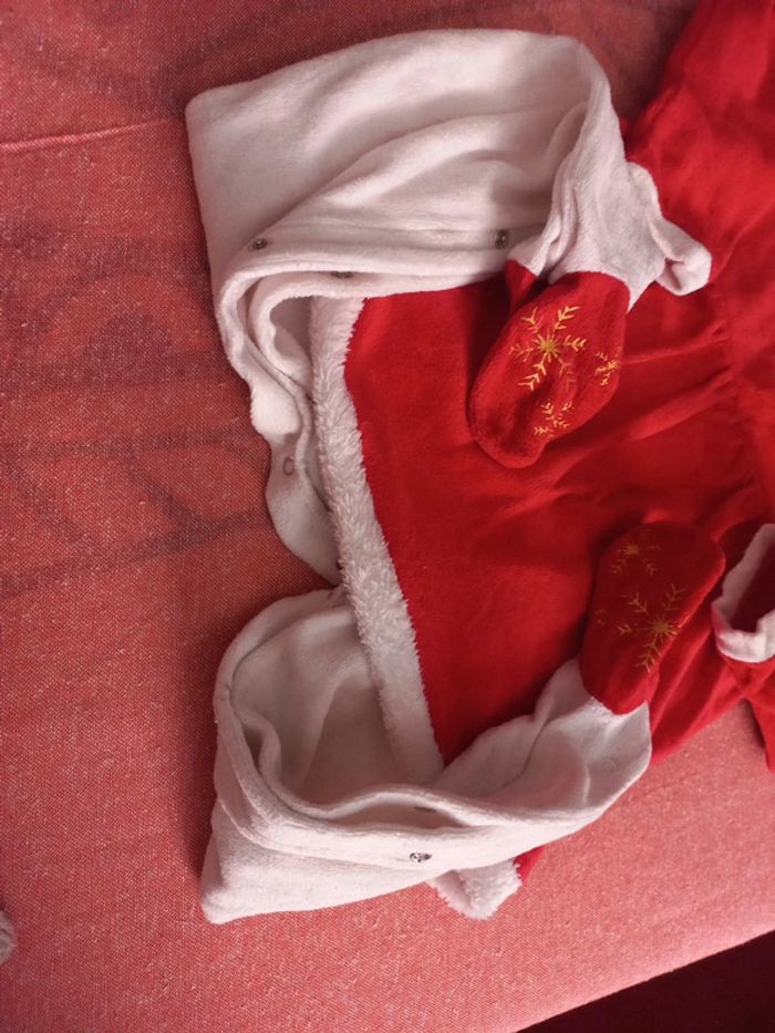 Tenue de Noël, robe collants ouverture basse et pieds inclus 36 mois - photo numéro 5