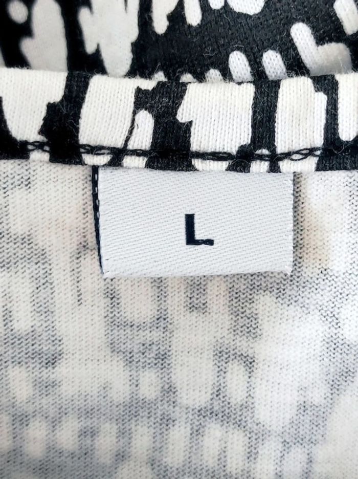 Robe longue fendue abstrait blanc noir - 38/M à 40/L - photo numéro 11