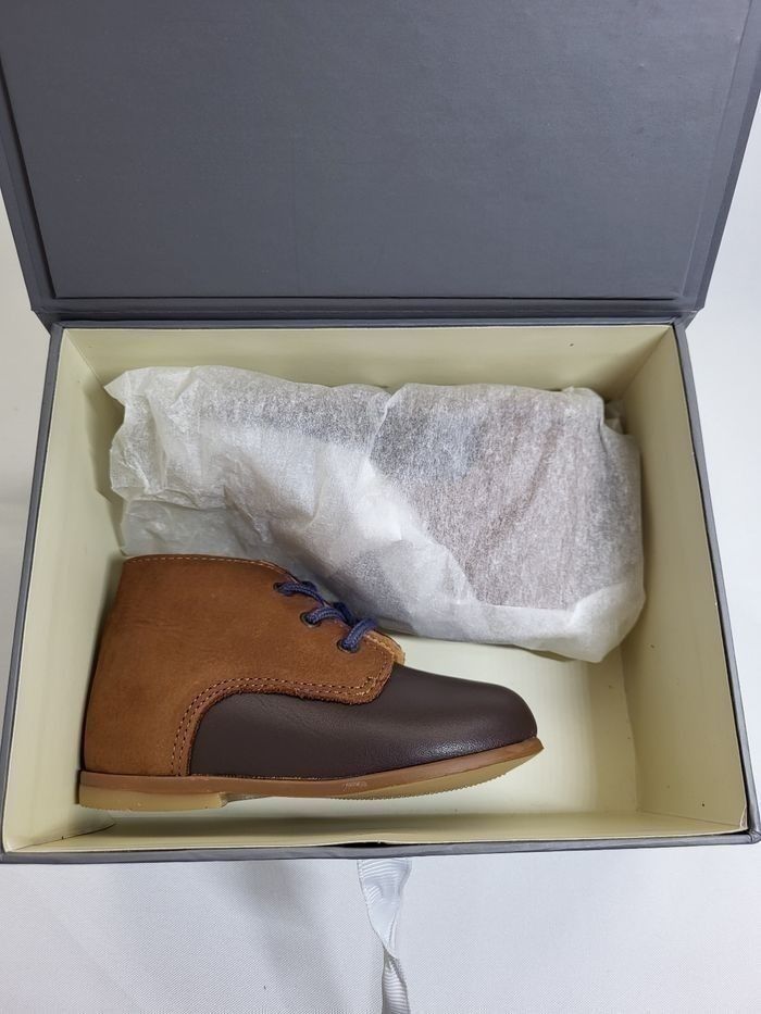 Bottines garçon en cuir marron Point 19 Made in France 🇨🇵 - photo numéro 3