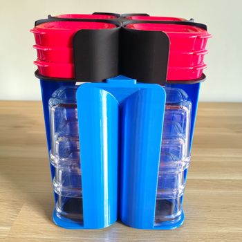 Rangement Bleu et Noir pour pots & couvercles Multidélices