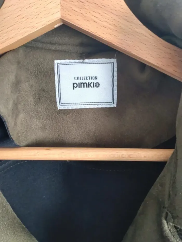 Superbe veste perfecto femme kaki effet suédine taille S - photo numéro 2