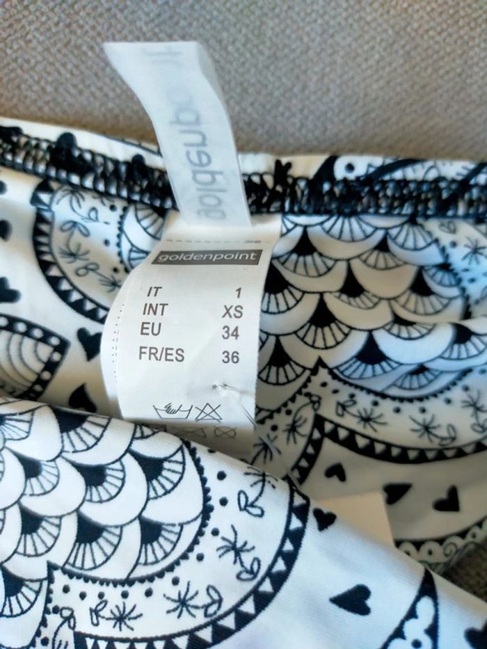 Bas de maillot à nouer – Goldenpoint – Taille 36 – Imprimé noir & blanc - photo numéro 5