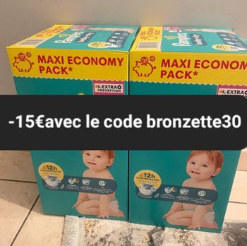 Deux cartons couche Pampers économique taille 4 plus
