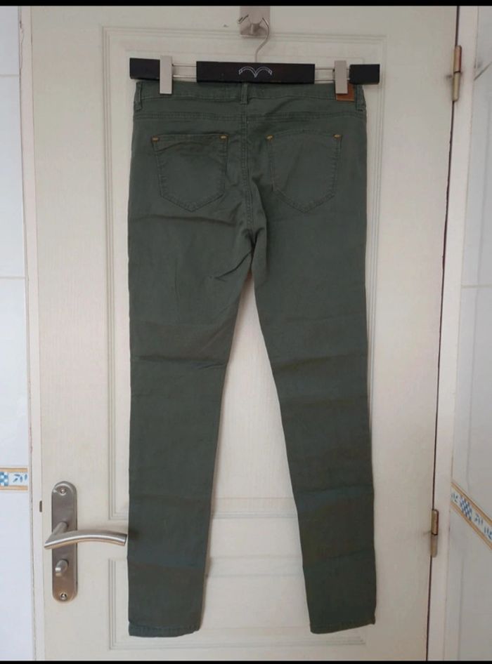 Jean skinny kaki taille basse 98% coton femme taille M/38 - photo numéro 5