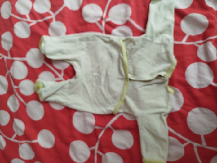 Pyjama bébé velours vert 1 mois - photo numéro 3