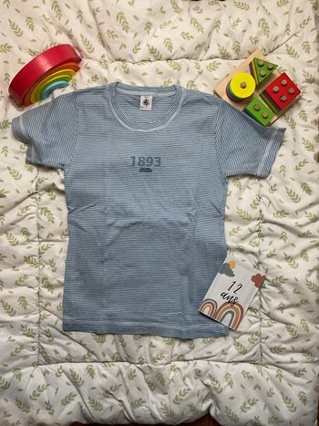 teeshirt manches courtes rayé bleu et blanc 12 ans petit bateau