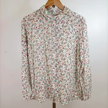 Chemise fluide à fleurs Damart taille 46 manches longues 100 % viscose imprimé coloré A1290