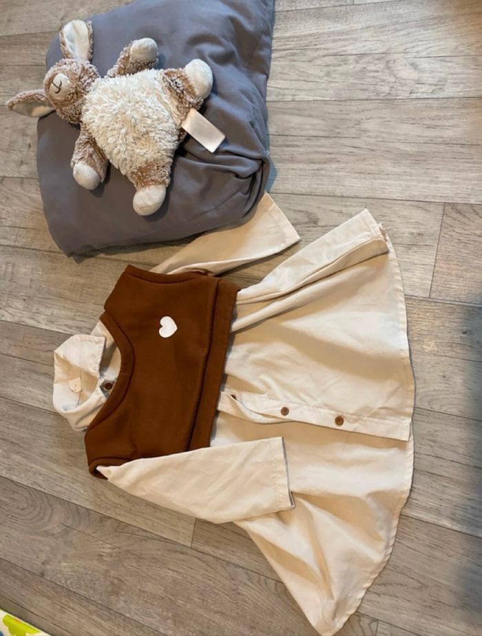 Robe avec pull court marron
