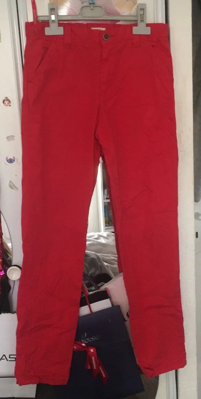 Pantalon slim rouge taille 12 ans du pareil au même - photo numéro 2