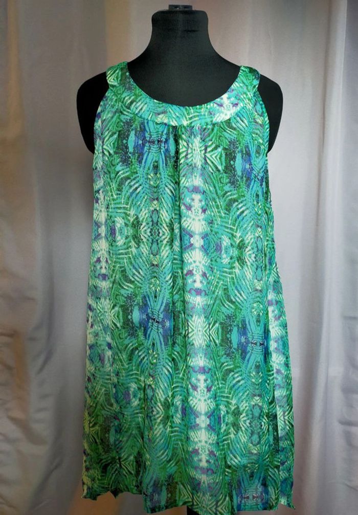 Robe courte fluide imprimée vert – G Art by Gémo – T. 42