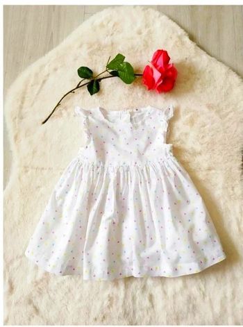 Robe été vintage bébé fille en coton avec petits pois taille 62 cm = 3 mois