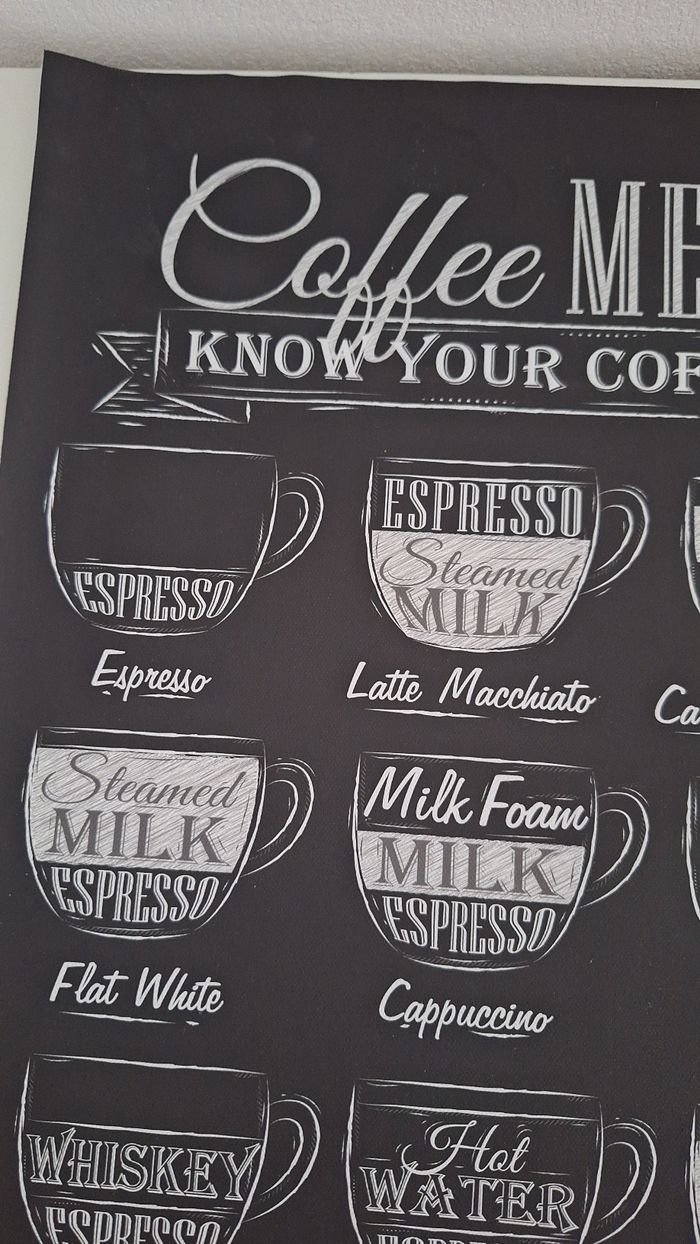 Poster Menu de café Noir et blanc 30x40cm - photo numéro 2