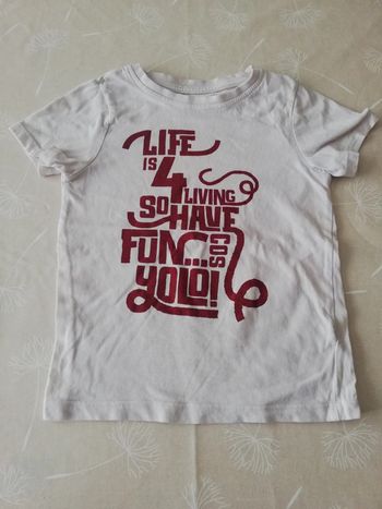 Tee shirt blanc manches courtes 4 ans orchestra