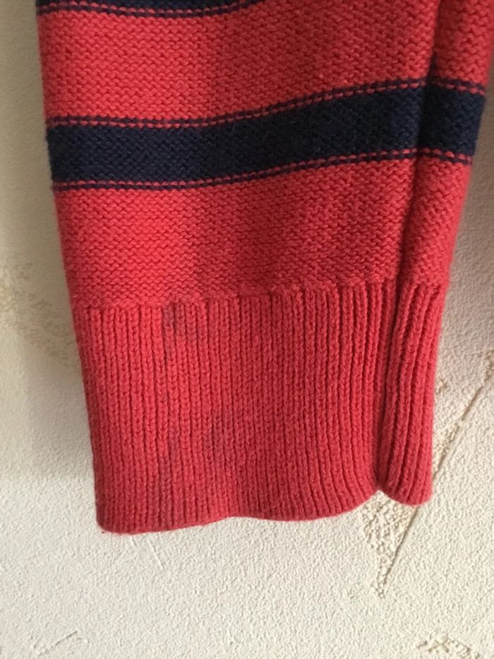 Pull Tommy Hilfiger rayé rouge et marine taille XS 053 - photo numéro 4