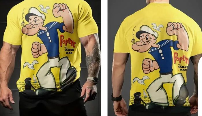 Tshort homme popeye dessin animé taille L - photo numéro 7